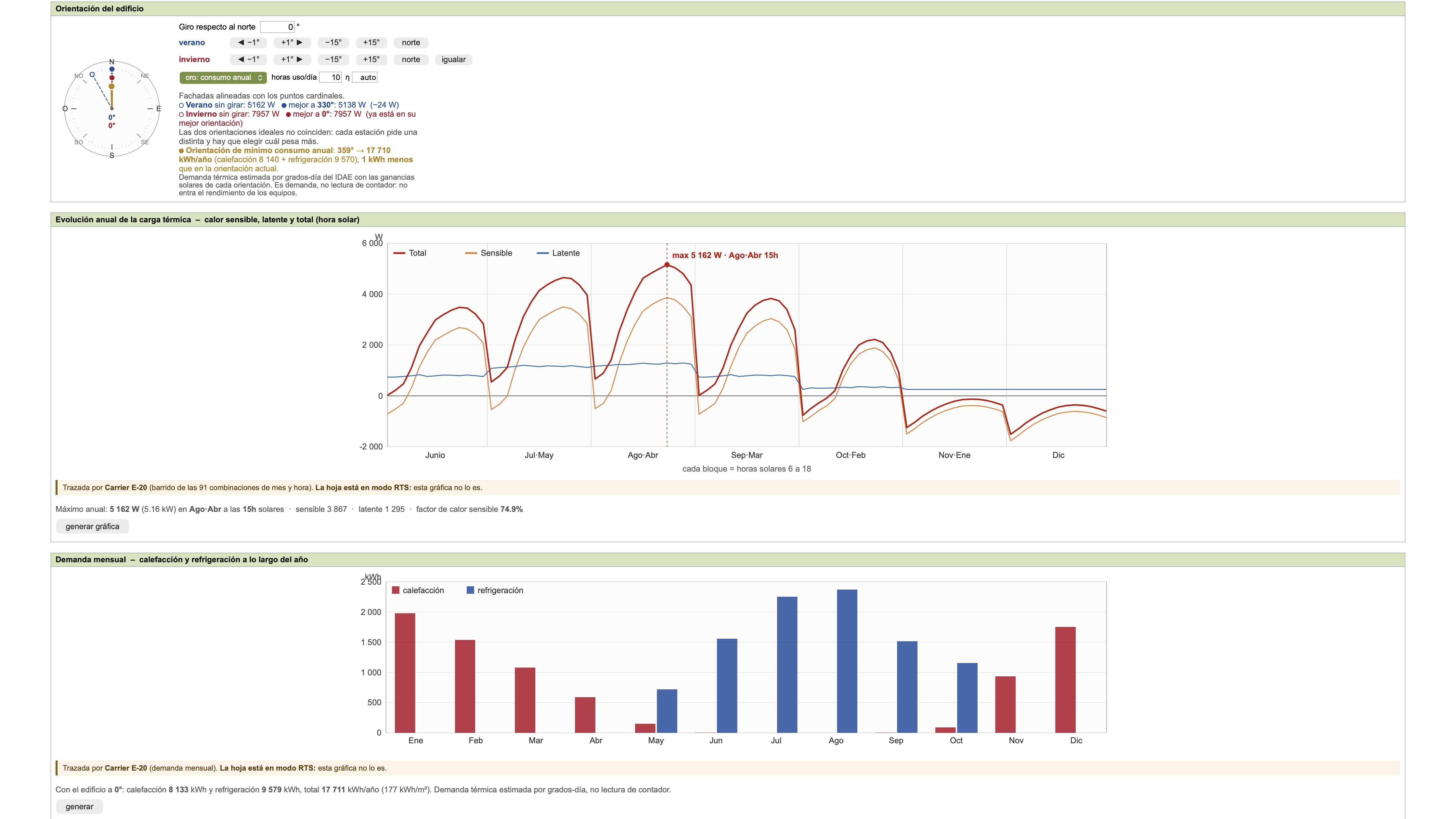 Climasoft Cargas Térmicas E-20 and RTS summer and winter thermal load software